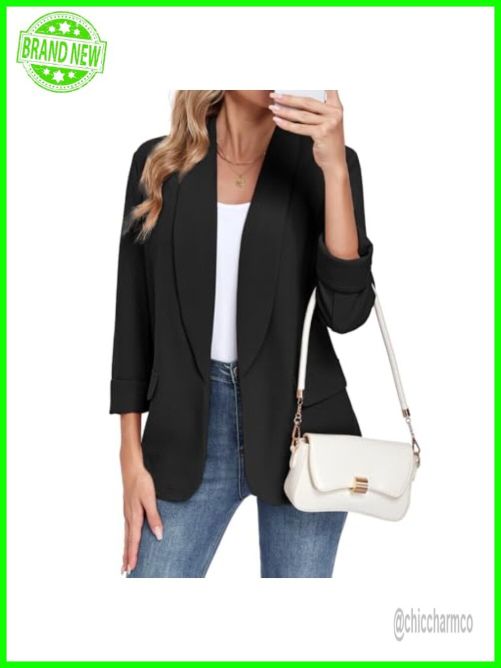 Womens Classic Blazer Lapel Business Casual Long Sleeve Work Suit Jackets